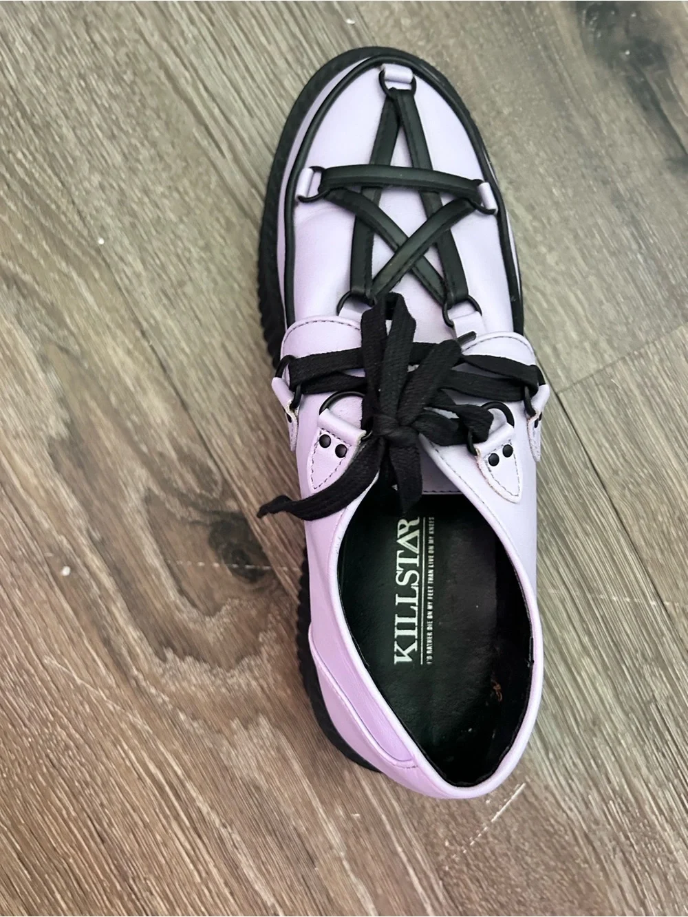 Lavender Pink Creeper Shoes with Black Lacing